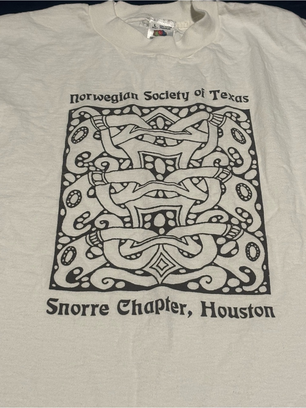 Vintage Norwegian Society of Texas Snorre Chapter Houston, Texas T-Shirt Size L
